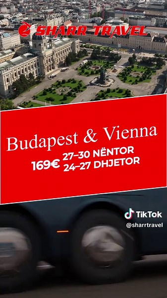 LAST MINUTE! 🚨‼️ ✨ Budapest & Viena vetëm 169 €! 📅 Datat e udhëtimit: 27 - 30 NENTOR 24 - 27 DHJETOR Mos e humb këtë udhëtim magjik në dy nga kryeqytetet më të bukura të Europës! 📞 Rezervo tani – vendet po përfundojnë! Në çmim përfshihet: ⁣⁣⁣⁣⁣⁣⁣⁣⁣ • Transportin me autobus modern te Sharr Travel • Akomodimin per 2 Nete (sipas itineratit me larte) ne hotel me 3* apo 4* (Ibis • Styles Budapest City, Hotel Charles dhe Vitta Hotel) varesisht nga numri final I udhetareve. • Fjetje me mengjes • Gui