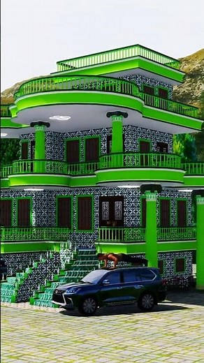 Beautiful Village housedesign |Beautiful 3D House Animation #elevation#frontelevation#hindi