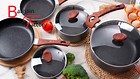 8 PCS Kitchen Cookware Set Non-Stick Granite Pots and Sauce Pans Set Induction  | eBay UK