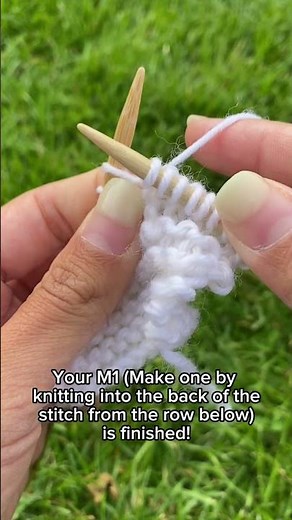 Easy M1 Increase – Knit into the Back of the Stitch Below #knitting #knittingpattern