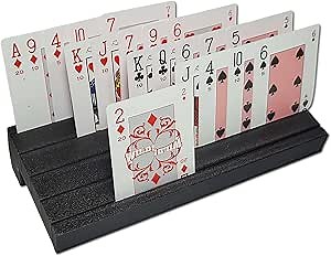 Plastic 5 Slot Playing Cardholder - Perfect for Those who Need Help Holding Playing Cards While Playing Games That Require More Cards (Black)