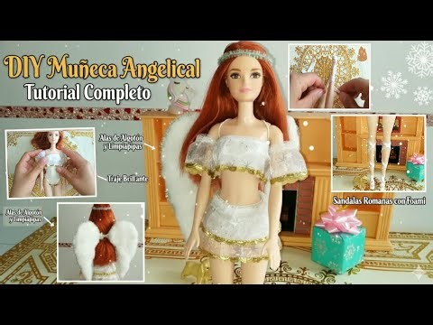 VESTI DE ANGEL A MI BARBIE CON ALAS SUABESITAS 