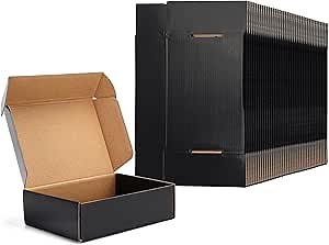 Amazon.com: EXYGLO 40 Pack 7x5x2 Shipping Boxes, Black Corrugated Cardboard Boxes for Packaging Small Business, Moving, Shipping, Mailing, and Storing : Office Products
