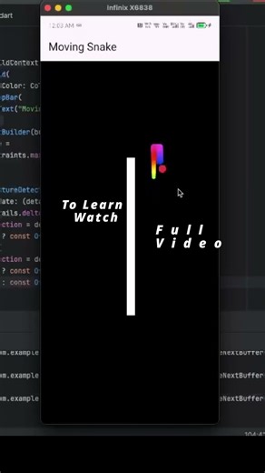 Flutter Snake Game Animation 🐍 | CustomPainter + Touch Control #shortstory #snake #custompainter