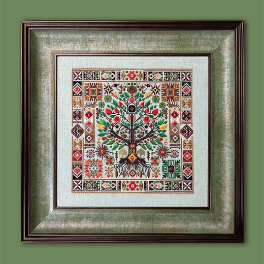 Embroidery Kit “tree of Life” 215 × 220 Mm, Counted Cross Stitch,chart   Guided Tutorial - Etsy
