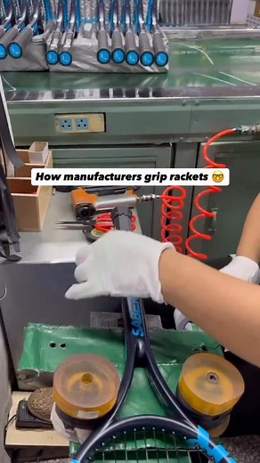 88K views · 180 reactions | Check out how Rackets are gripped in bulk That’s our Saber by the way!! ️ #tennis #tennisracquet #tennisracket | Functional Tennis | Facebook