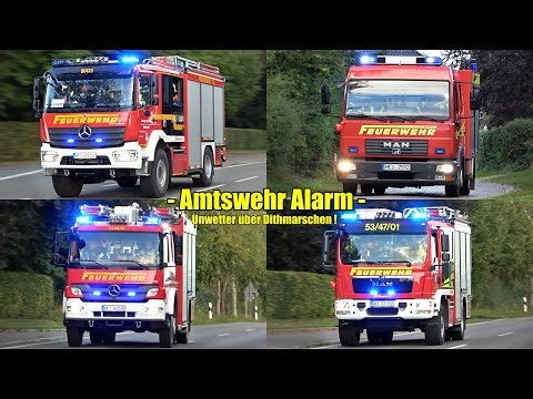 ["AMTSALARM" - UNWETTERLAGE!] - Einsatzfahrten Freiwillige Feuerwehr - Amt Weddingstedt