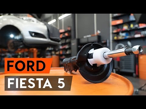 How to change a front shock strut on FORD FIESTA V JH, JD [TUTORIAL AUTODOC]