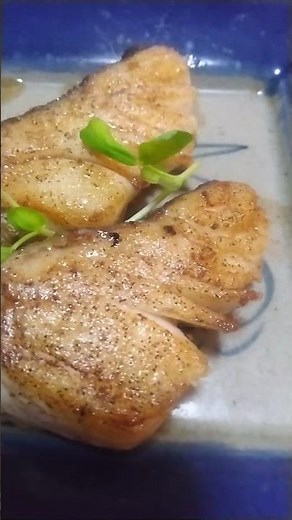 生タラのバター焼き。朝楽に作れるから、助かります。生野菜サラダが有ればご飯進みます。