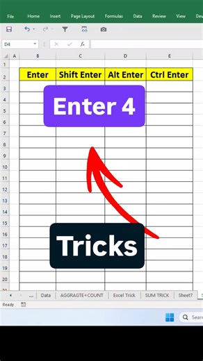 Enter Key ke 4 Secret Tricks 😱Excel me Pro ban jaoge!