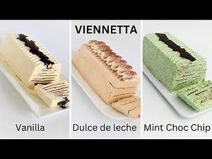 3 x Viennetta Ice Cream Logs Vanilla Dulce de leche Mint Chocolate Chip Vienetta Compilation