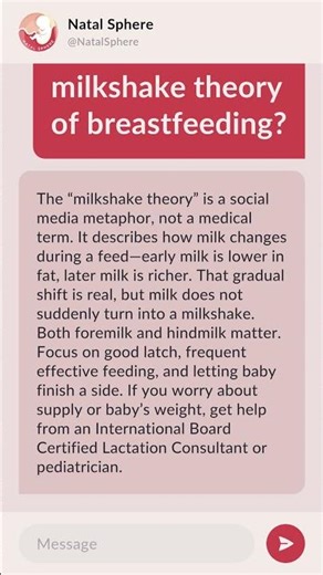 What is the milkshake theory of breastfeeding?