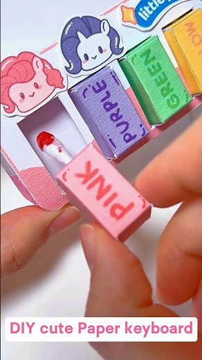 DIY Paper keyboard Crafts #papercraft #diycrafts #cutecraft