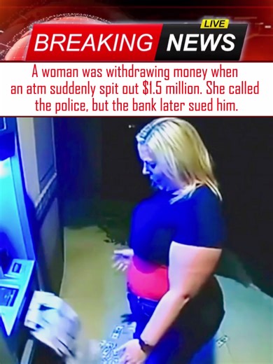 A woman was withdrawing money when an atm suddenly spit out $1.5 million. She called the police, but the bank later sued him. #usanews #breaking #crime #court #lawsuit