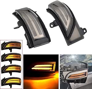 Rear Side Mirror Dynamic Turn Signal Indicator Light Sequential Flashing Indicator Replacement Strip Turn Signal Light Assembly Kit for Crosstrek Forester Impreza Legacy Outback WRX STI（Black）