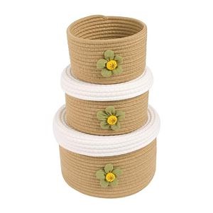 [Hot Item] Small Woven Baskets with Lid Small Storage Baskets Cotton Rope Baskets