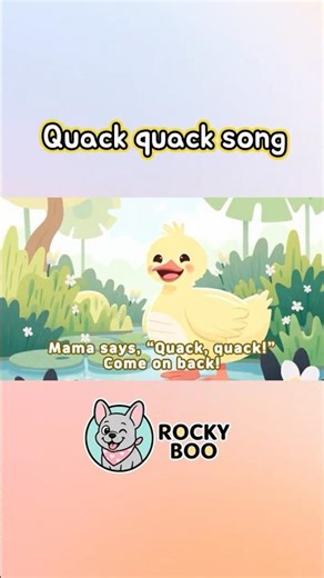 Quack Quack Song with Rocky Boo 🦆💛 | Cute Duckling Kids Short #brushyourteethsong #childrenssong