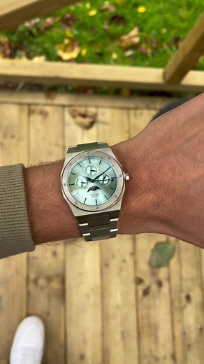 Luxury Ice Dial Watch with Dark Blue Details