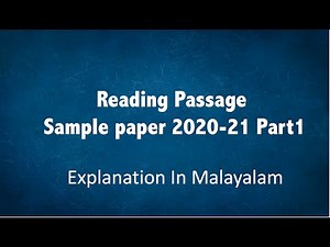 Reading Passage - Sample Paper 2020-21(Part 1)-English-Class10-NCERT