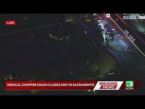 LiveCopter 3 is over a helicopter crash on Highway 50