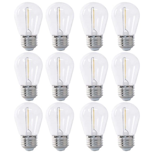 Check The Home Depot's Q&A Before Buying: Feit Electric 11-Watt Equivalent S14 String Light LED Light Bulb, Warm White 2200K (12-Pack)