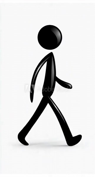 Moving Man Figure. Running vertical Animation. Character 2D Cartoon Animation, Reel or social media post for Instagram or tik tok, face book, X or other apps. Stock Video