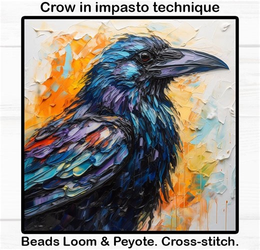 Raven Beading Pattern PDF, Peyote, Loom, Cross Stitch (digital Download) - Etsy
