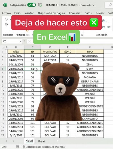 Aprende a insertar filas en excel usando atajos #excel #exceltips #exceltrucosrapidos #aprendentiktok #exceltricks