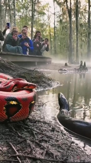 “Tourists Stunned as Giant Python Faces Electric Eel in the Florida Swamp 😳” #Wildlife #CaughtOnCamera #Florida #NatureShock #ViralUSA #SwampLife #AnimalFaceOff #TrendingNow | Pvr real video