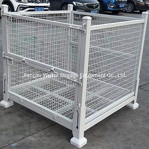 [Hot Item] Stackable Foldable Steel Wire Mesh Pallet Box with Heavy Duty