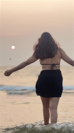 Beach Sunset Fashion Inspiration in Shallow Water