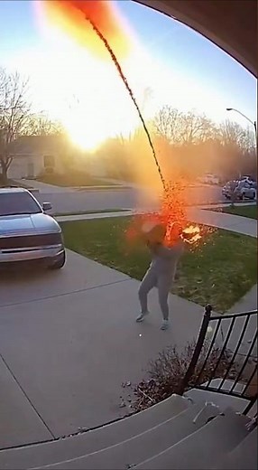 Orange Paint Explosion Catches Her Off Guard