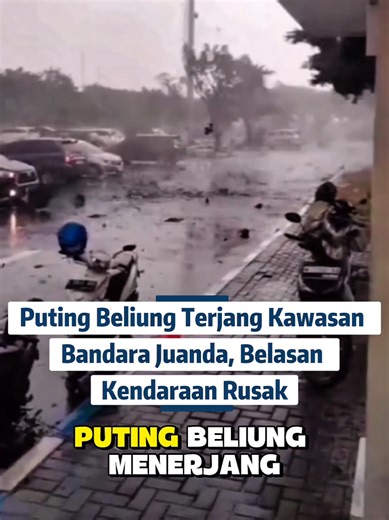 SIDOARJO – Fenomena angin puting beliung menerjang kawasan Bandara Internasional Juanda, Sidoarjo, pada Kamis (8/1/2026) siang sekitar pukul 14.15 WIB. Meski berlangsung singkat, cuaca ekstrem ini menyebabkan kerusakan pada sejumlah fasilitas umum dan kendaraan. Berdasarkan data dari BMKG Juanda, kecepatan angin tercatat mencapai 85 km/jam. Dampak terparah terlihat di area parkir Terminal 1 (T1), di mana sedikitnya 10 sepeda motor dan 1 mobil mengalami kerusakan akibat tertimpa pohon tumbang dan