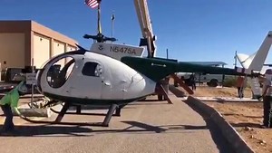 CBP Air and Marine Operations (AMO) delivered a retired OH-6A helicopter to the National Border Patrol Museum in El Paso, TX, on September 18. It is now on display on the museum grounds. Learn more: cbp.gov/newsroom/national-media-release/amo-memorializes-oh-6-helicopter-donation-border-patrol-museum | U.S. Customs and Border Protection