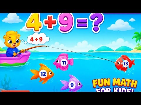 Lucas and Friends Fish Addition Game 🐟 | Learn Addition for Kids | 4+9=13 🎣🔢