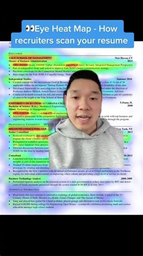 How recruiters scan your resume. Eye heat map. #Shorts #coffeewithsimon