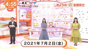 フジテレビ めざましニュース 2021年7月2日 早5:00～5:30 日本新闻