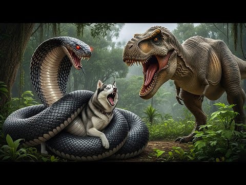 Epic Battle: Tyrannosaurus Rex Saves Puppy From the Giant Cobra 🦍 | Kong movie