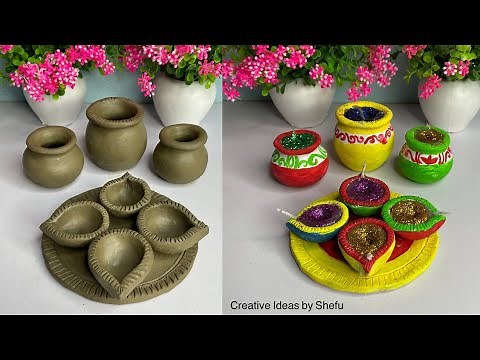 DIY how to make Diya 🪔 with clay || Diwali Special clay diya pot making || handmade clay diya