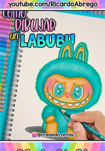 Cómo dibujar un LABUBU 🤗 youtube.com/RicardoAbrego 🌈Te invito a SEGUIRME🌈 . . . . . . . . #drawing #dibujo #labubu #labubumacaron #labubumonster #fy #fypシ