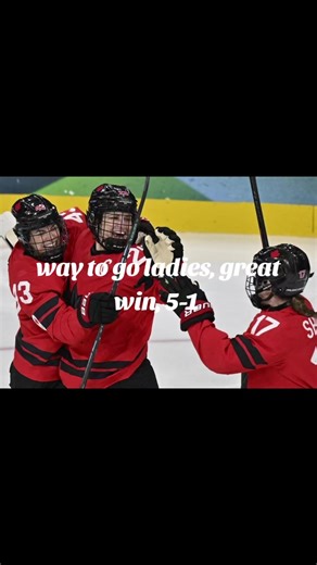 Yet another win for our Canadian women's hockey team at the Olympics. 5-1 yessssss. I hope our Captain Poulin will be okay, she took a hard hit in the first period, rest up and relax, we're all hoping she will be able to play tomorrow when we face -off against our rivals the US . Let's go for 3-0 ladies. You ladies got this. GO CANADA GO? If our Captain Poulin can't play, you ladies got this, do it not just for yourself's but for your Captain Poulin and your country. GO CANADA GO