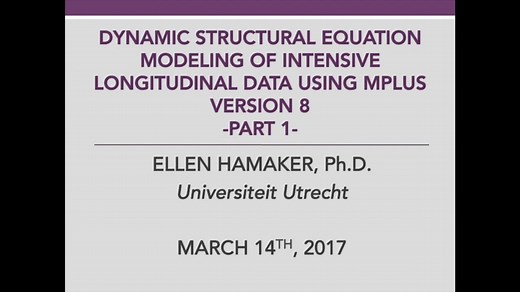 PSMG: Dynamic structural equation modeling of intensive longitudinal data using Mplus version 8: Part 1