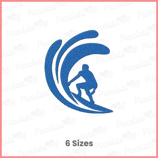 Surfing Embroidery Design, Surfer Wave Machine Embroidery File, 6 Sizes, Instant Download - Etsy
