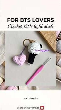 Crochet BTS light stick tutorial for BTS lovers 😍#diybtslightstick #crochetbtslightstick