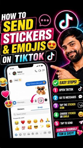 How to Send Stickers & Emojis on TikTok | Easy Chat Guide #urdu #hindi