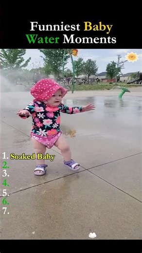 When Babies Meet Water for the First Time 💦 #shorts #funnybaby