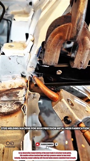 Stud welding machine for high precision metal mesh fabrication