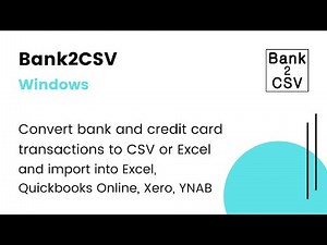 Convert bank statements and transaction files to CSV (Bank2CSV Windows)