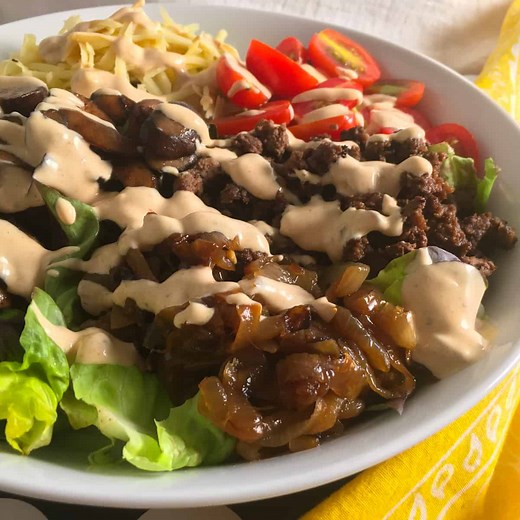 Low-Carb Keto Big Mac Salad Bowl (Recipe   VIDEO!)