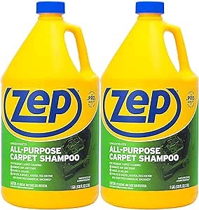 Zep All-Purpose Carpet Shampoo Concentrate Cleaner - 1 Gallon (Case of 2) ZUCEC128 - Professional Formula Removes Dirt and Stains